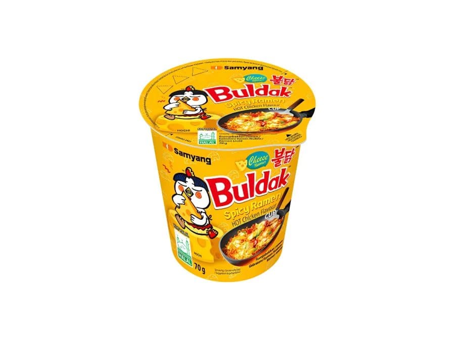 Buldak Cup poulet épicé & fromage Samyang 70 g — Samyang | TAZA Supermarché Halal Strasbourg