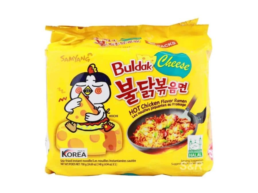 Nouilles Buldak poulet épicé & fromage Samyang — 5 × 140 g — Samyang | TAZA Supermarché Halal Strasbourg