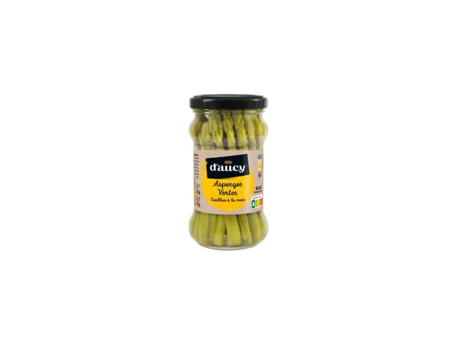 Asperges vertes cueillies main Sélection d'ailleurs d'aucy 185g — D'AUCY | TAZA Supermarché Halal Strasbourg
