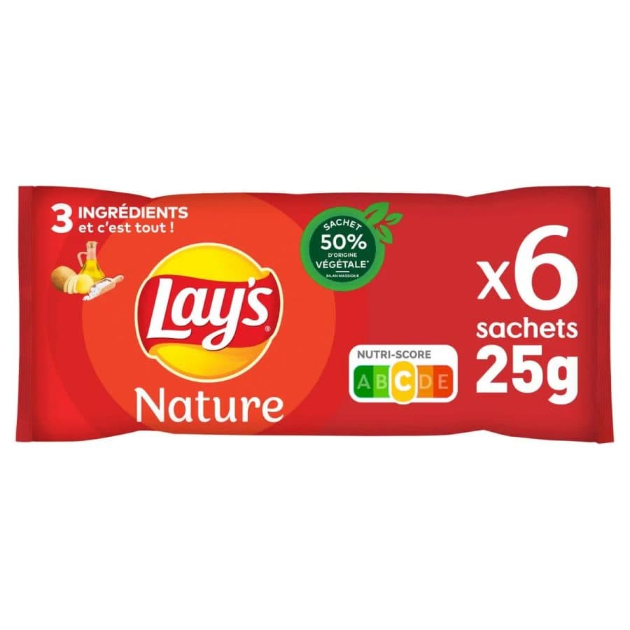 Lay's Multipack Nature 6×25g — Lay's | TAZA Supermarché Halal Strasbourg