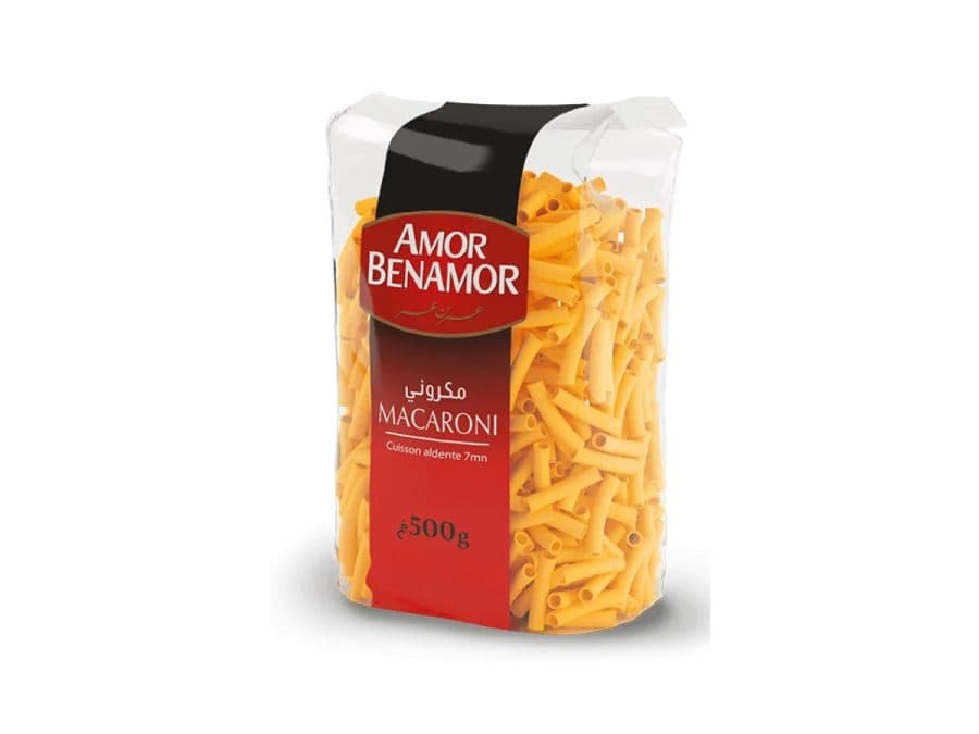 Macaroni Amour Benamor, Cuisson Al Dente 7 Minutes — Amour Benamor | TAZA Supermarché Halal Strasbourg