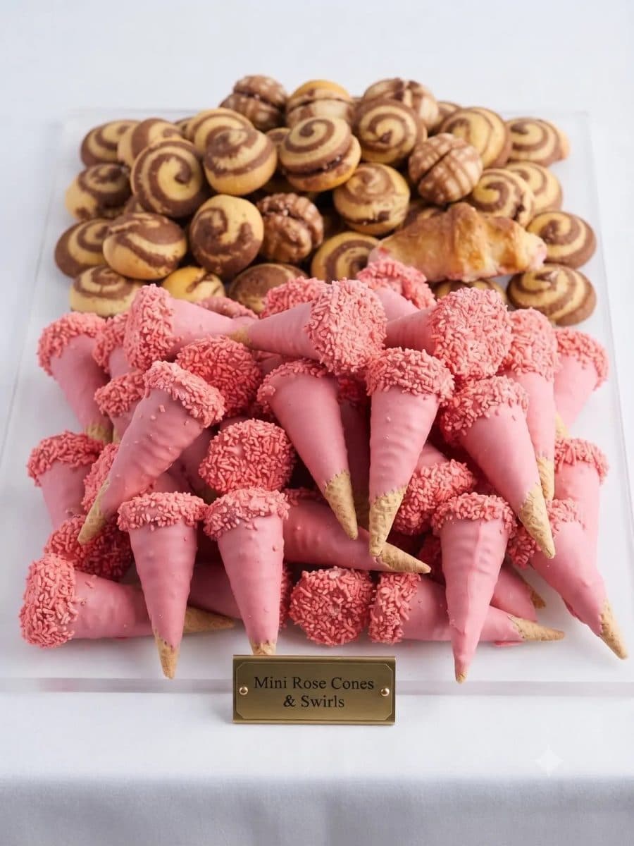 Mini-cônes roses & tourbillons marbrés — TAZA | TAZA Supermarché Halal Strasbourg
