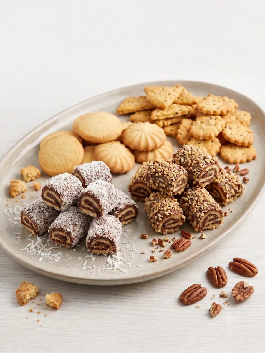 Mini-roulés coco & pécan, sablés au beurre — TAZA | TAZA Supermarché Halal Strasbourg
