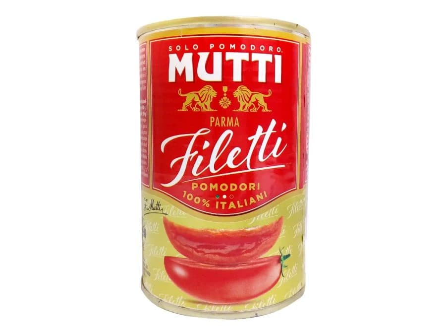Tomates pelées Filetti Mutti — Mutti | TAZA Supermarché Halal Strasbourg